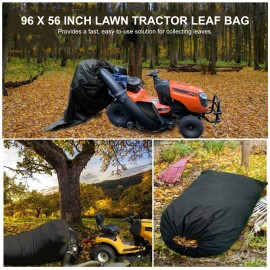 96 x 56 Inch Lawn Tractor Leaf Bag Garden Waste Bags Garden Leaf Container Bags With Drawstring Reusable Yard Leaf Bag Applicable for All Lawn Tractors
