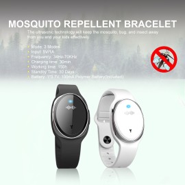 Ultrasonic Mosquito Repellent Bracelets Non-Toxic Deet Free Bug Insect Repellent Bands Reusable Long Protection Electronic Pest Control Band for Kids & Adults
