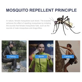 Ultrasonic Mosquito Repellent Bracelets Non-Toxic Deet Free Bug Insect Repellent Bands Reusable Long Protection Electronic Pest Control Band for Kids & Adults