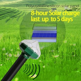 Solar Mole Repellent Ultrasonic Outdoor Waterproof Powered Vole Gopher Snake Rodent Pest Repeller Lawn Garden & Yard Home Waterproof