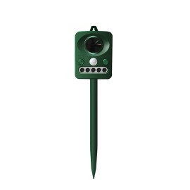 Ultrasonic Animal Repeller Solar USB Charging Electronic Animal Repeller Outdoor Waterproof with Flashing LED Light  for Foxes Birds Dogs