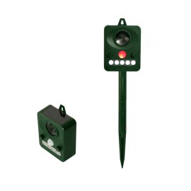 Ultrasonic Animal Repeller Solar USB Charging Electronic Animal Repeller Outdoor Waterproof with Flashing LED Light  for Foxes Birds Dogs