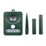 Ultrasonic Animal Repeller Solar USB Charging Electronic Animal Repeller Outdoor Waterproof with Flashing LED Light  for Foxes Birds Dogs