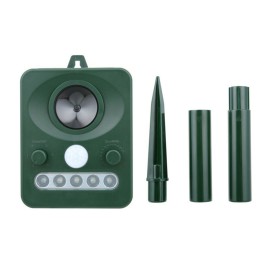 Ultrasonic Animal Repeller Solar USB Charging Electronic Animal Repeller Outdoor Waterproof with Flashing LED Light  for Foxes Birds Dogs