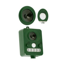 Ultrasonic Animal Repeller Solar USB Charging Electronic Animal Repeller Outdoor Waterproof with Flashing LED Light  for Foxes Birds Dogs