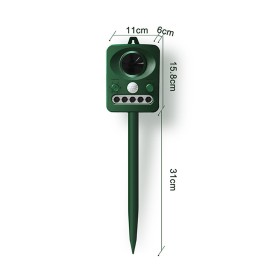 Ultrasonic Animal Repeller Solar USB Charging Electronic Animal Repeller Outdoor Waterproof with Flashing LED Light  for Foxes Birds Dogs
