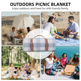 Picnic / Beach Blanket Extra Large Waterproof Washable 3 Layer Thick Soft Skin-friendly Foldable Portable Picnic Mat for Weekend Holiday