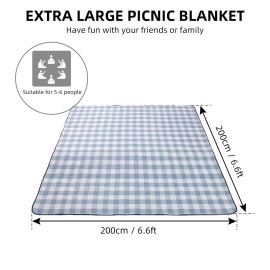 Picnic / Beach Blanket Extra Large Waterproof Washable 3 Layer Thick Soft Skin-friendly Foldable Portable Picnic Mat for Weekend Holiday