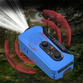 Wind Up Solar Radio Emergency Solar Radio Crank Powered Radio with Rechargeable Battery SOS Alarm AM/FM Bright Flashlight Headphone Jack USB Port for Outdoor Camping Hiking