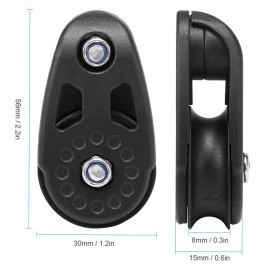 2 PCS Kayak Slide Rail Anchor Trolley Kit Pulley Blocks for Kayak Canoe Boat