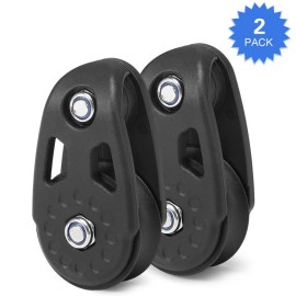 2 PCS Kayak Slide Rail Anchor Trolley Kit Pulley Blocks for Kayak Canoe Boat