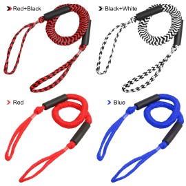 Bungee Boat Dock Line 5ft Stretched Length PP Docking Lines Mooring Rope Boat Accessories for Boat Kayak Canoe