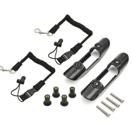 4 PCS Kayak Paddle Holder Clips with Adjustable Kayak Safety Paddle Leashes with 4 PCS Kayak Paddle Drip Rings Universal Kayak Boat Accessories