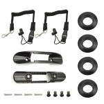 4 PCS Kayak Paddle Holder Clips with Adjustable Kayak Safety Paddle Leashes with 4 PCS Kayak Paddle Drip Rings Universal Kayak Boat Accessories