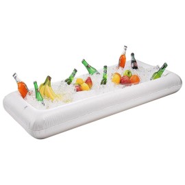 Inflatable Ice Serving Buffet Bar with Drain Plug Salad Drinks Cooler Food Fruit Containers Floating Tray BBQ Picnic Pool Party Supplies Inflatable Cooler