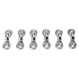 6Pcs Kayak Pad Eyes Stainless Steel Tie Down Deck Loops Shock Cord Fastening Gear Replacement Kit