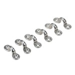6Pcs Kayak Pad Eyes Stainless Steel Tie Down Deck Loops Shock Cord Fastening Gear Replacement Kit