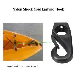 6Pcs Kayak Bungee Cord Hooks Clips Lashing Hooks for Kayak Canoe Shock Cord Bungee Rope Line