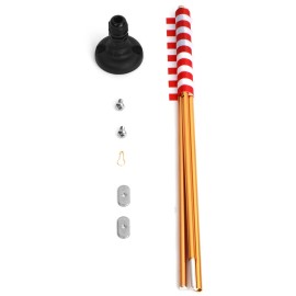 1.2M Collapsible Safety Flag with Rail Mount Base for Marine Boat Canoe Kayak
