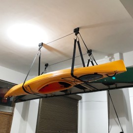 Kayak Lift with Hanging Pulley System Kayak Ceiling Rack Garage Ceiling Mount for Bicycle Paddleboard Canoe