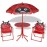  3 Piece Kids' Garden Bistro Set with Parasol Red