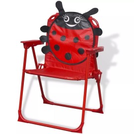  3 Piece Kids' Garden Bistro Set with Parasol Red