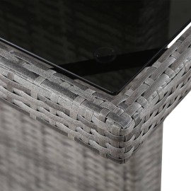  Garden Table 240x90x74 cm Poly Rattan and Glass