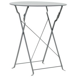  3 Piece Bistro Set Steel Grey