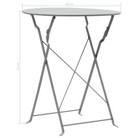  3 Piece Bistro Set Steel Grey
