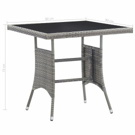 Garden Table Anthracite 80x80x74 cm Poly Rattan