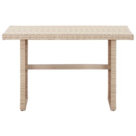  Garden Table Beige 110x60x67 cm Poly Rattan