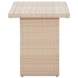  Garden Table Beige 110x60x67 cm Poly Rattan