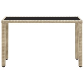  Garden Table Beige 123x60x74 cm Poly Rattan