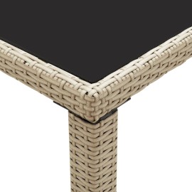  Garden Table Beige 123x60x74 cm Poly Rattan