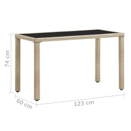  Garden Table Beige 123x60x74 cm Poly Rattan