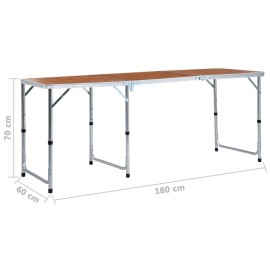 Foldable Camping Table Aluminium 180x60 cm
