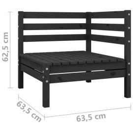3 Piece Garden Lounge Set Solid Pinewood Black