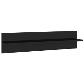 Wall Shelves 4 pcs High Gloss Black 80x11.5x18 cm Chipboard