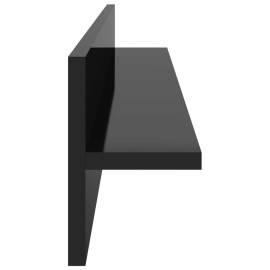 Wall Shelves 4 pcs High Gloss Black 80x11.5x18 cm Chipboard