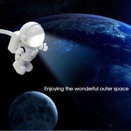 Spaceman Astronaut Shape LED Mini Night Light  Keyboard Lamp USB Charging Port Design Flexible Bendable Hose Portable for Student Office Worker Computer