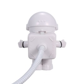 Spaceman Astronaut Shape LED Mini Night Light  Keyboard Lamp USB Charging Port Design Flexible Bendable Hose Portable for Student Office Worker Computer