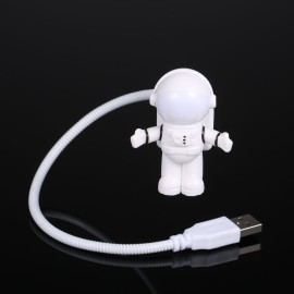 Spaceman Astronaut Shape LED Mini Night Light  Keyboard Lamp USB Charging Port Design Flexible Bendable Hose Portable for Student Office Worker Computer
