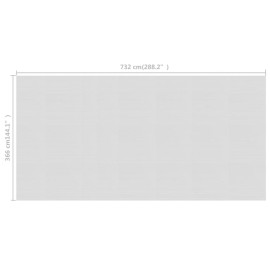Floating PE Solar Pool Film 732x366 cm Grey