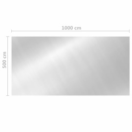 Floating Rectangular PE Solar Pool Film 10x5 m Silver