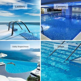Swimming Pool Corner Steps Brush Heavy Duty Scrubbing Power Aquarium Algae Moss Cleaning Brushes Cleaner Tools for Stairs Spa Jets Walls Tiles Floors Bottom
