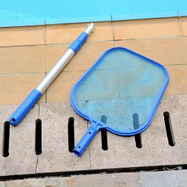 Pool Skimmer Net with Telescopic Pole Removal Leaf Rake Swimming Pool Ponds Fast Cleaning Tool with for Cleaning Above Ground Inground Pool Hot Tub Spa Pond