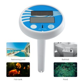 Solar Powered Swimming Pool Thermometer Digital Floating Pool Spa Thermometer Water Temperature Thermometer for Hot Bathtub Pond Fish Tank