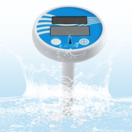 Solar Powered Swimming Pool Thermometer Digital Floating Pool Spa Thermometer Water Temperature Thermometer for Hot Bathtub Pond Fish Tank