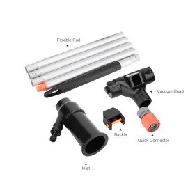 Portable Pool Vacuum Jet Underwater Cleaner with Flexible Rod Drawstring Bag Swimming Pool Leaf Vacuum Fountains Surface Cleaning Tools Removes Debris Clean Corners