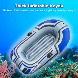 Inflatable Boat Series,thick Inflatable Kayak, Fishing Boat Kayak,Single Person Water Play Outdoor Leisure Travel Fishing Boat 150cm(oars not included)